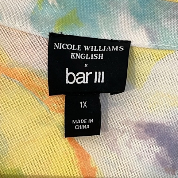 Bar III Nicole Williams English tie dye midi/mini dress Women’s size 1X bodycon - Picture 7 of 9